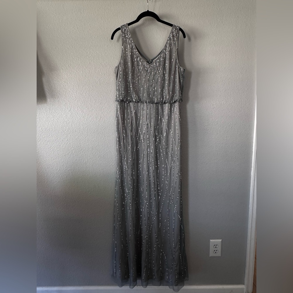 Adrianna Papell Brooklyn Slate Beaded Gown